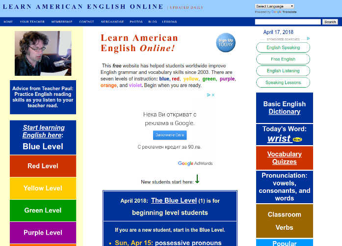 how learn english online free